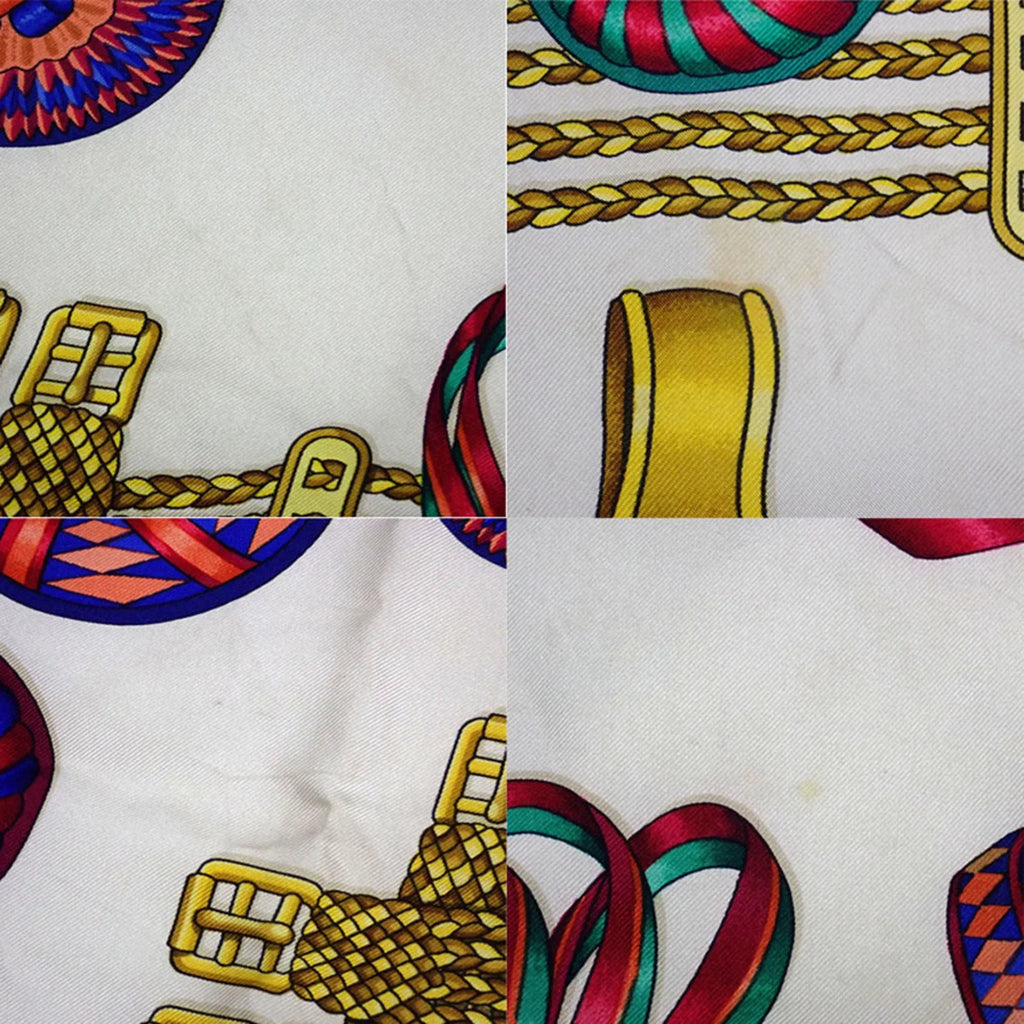 Ribbon Scarf HERMES Pre-Owned (Good) Silk LESRUBANSDUCHEVAL Horse Muffler