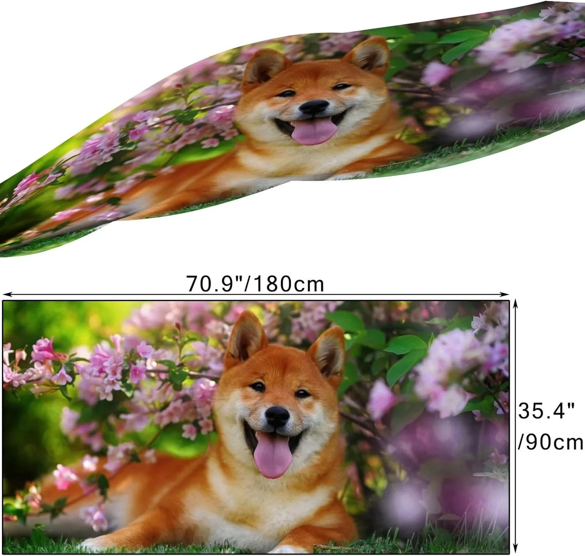 Women Neck Girls Flowers Silk Lying Wrap Hyjoy Scarves Long Lightweight for Scarf Shawl Dog In