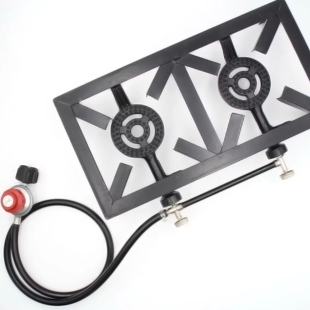 Gas Propane Size Stove Patio Double Cast for Camping BBQ Standard Lixada Iron Cooking