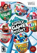 Hasbro Game - 3 Family Nintendo Wii Night Pre-Owned