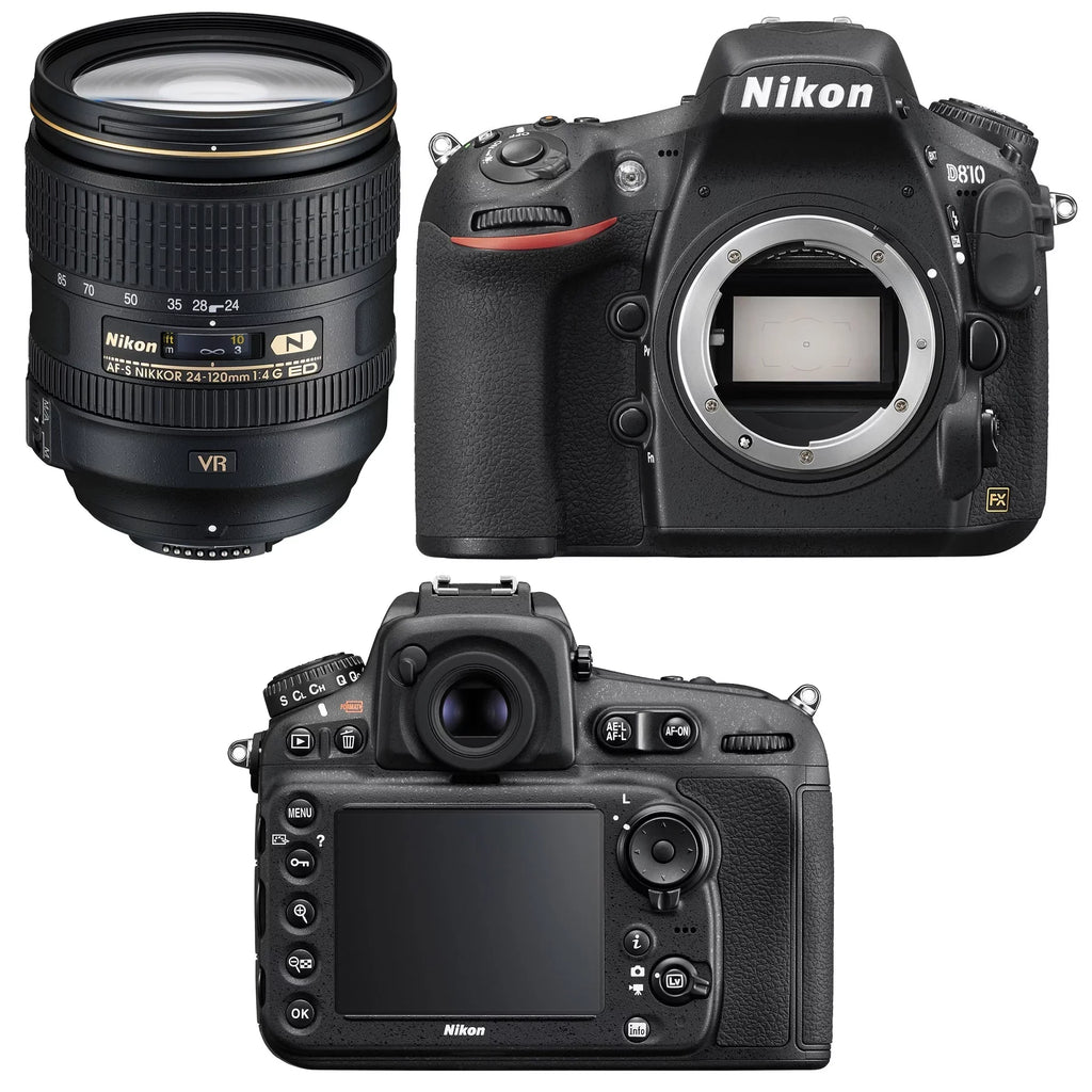 24-120mm & D810 w/ Lens DSLR Nikon Bundle VR Battery Multi-Power Camera Grip