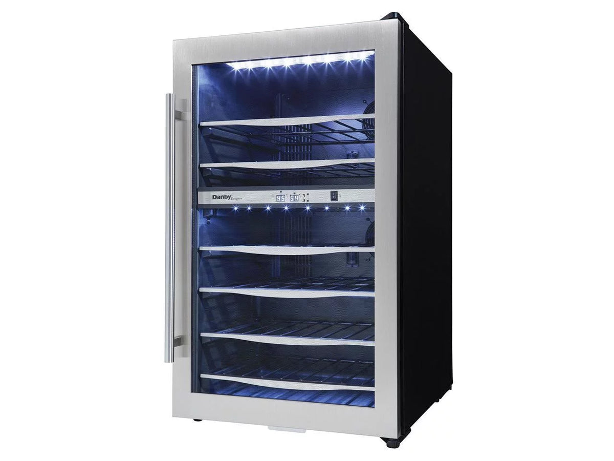 Wine Danby Designer LED Cooler Compact Light Bottle DWC040A3BSSD Refrigerator 38