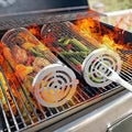 Cooking ，Portable Vegetables, Outdoor Basket BBQ Shrimp, Grilling Grilling BBQ Griller for Accessories 2PC Barbeque Barbecue Basket，Round Rolling Camping Rack Fish,