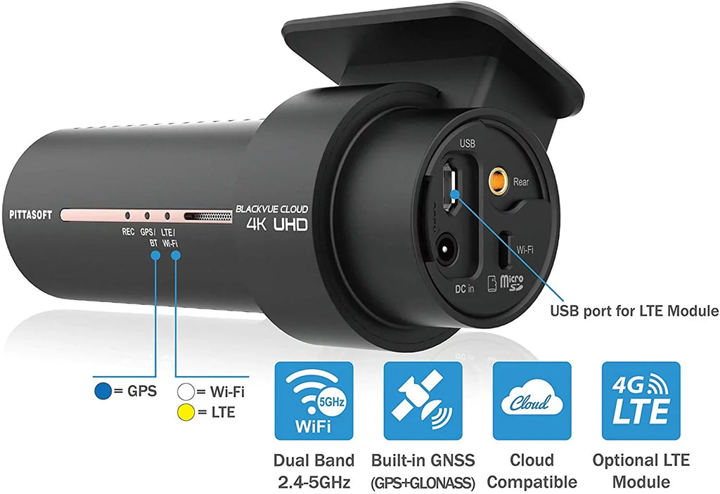 CM100 Optional Cloud BlackVue 4K Card LTE UHD Module Microsd Dashcam with DR900X-2CH 32GB