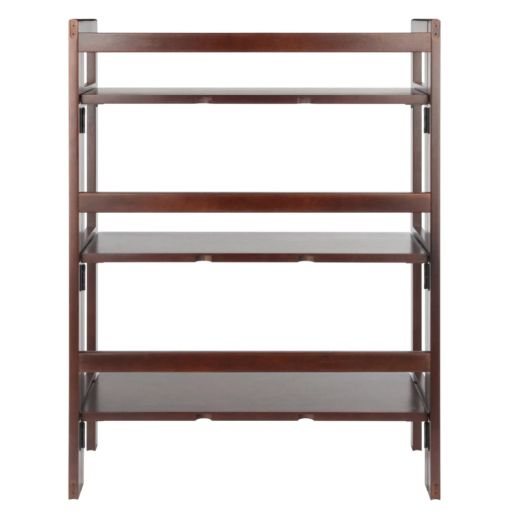 Foldable Winsome Wood Walnut Terry Stackable, Shelf, 3-Tier Finish