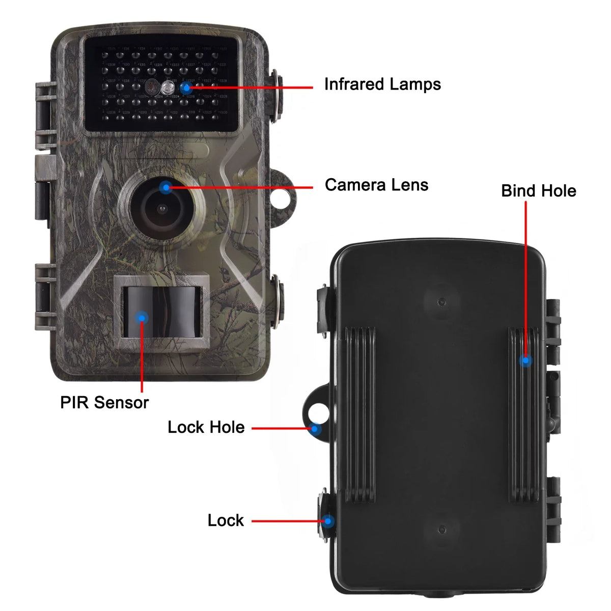 1080P Motion IP66 Night 2.0 0.8s Camera Waterproof Trail Camera Wildlife Vision with Inch Eccomum Supports TFT Tracking Infrared Trigger Color 16MP Activated Time Camera Screen