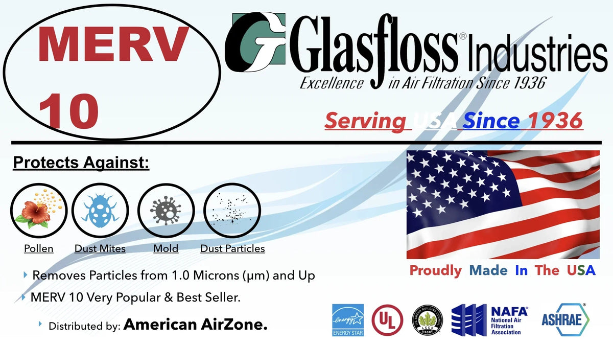 HVAC Air Furnace Filter - AC or of - 2" - 4) Made - The MERV (Pack or - In - Air Filter Air Office USA. Home Filter 24x25x2 10 Pleated Glasfloss