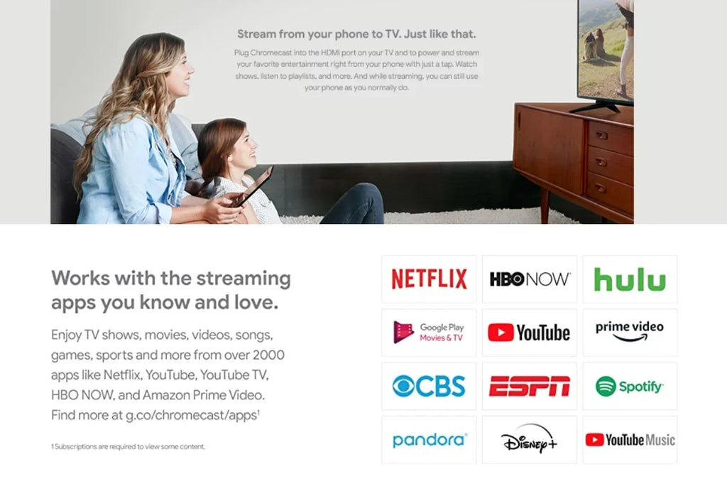 devices (5-Pack your your on Streaming Generation TV GA00439-US 60fps Up all from 1080p family’s to 3rd ) Chromecast