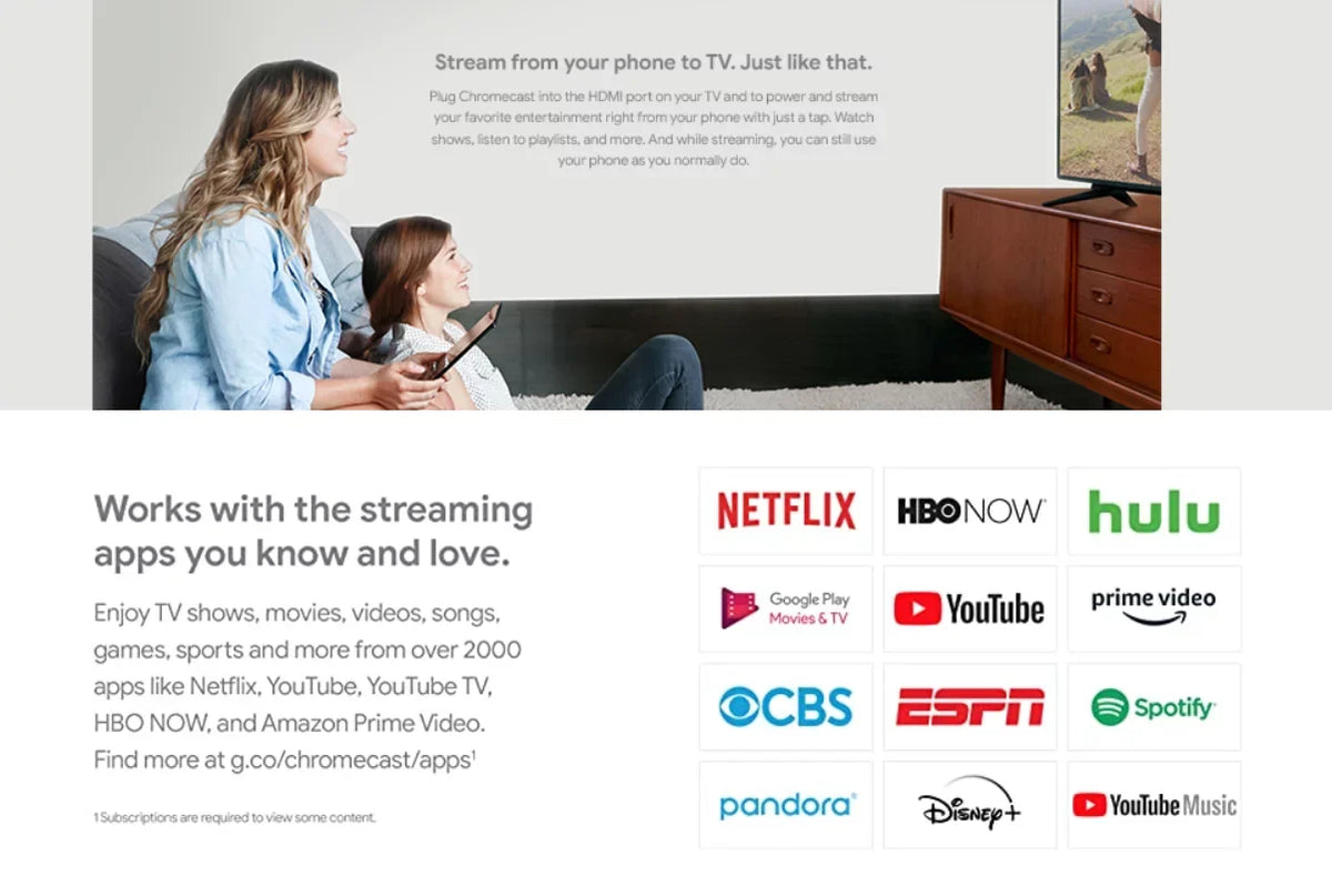 devices (5-Pack your your on Streaming Generation TV GA00439-US 60fps Up all from 1080p family’s to 3rd ) Chromecast