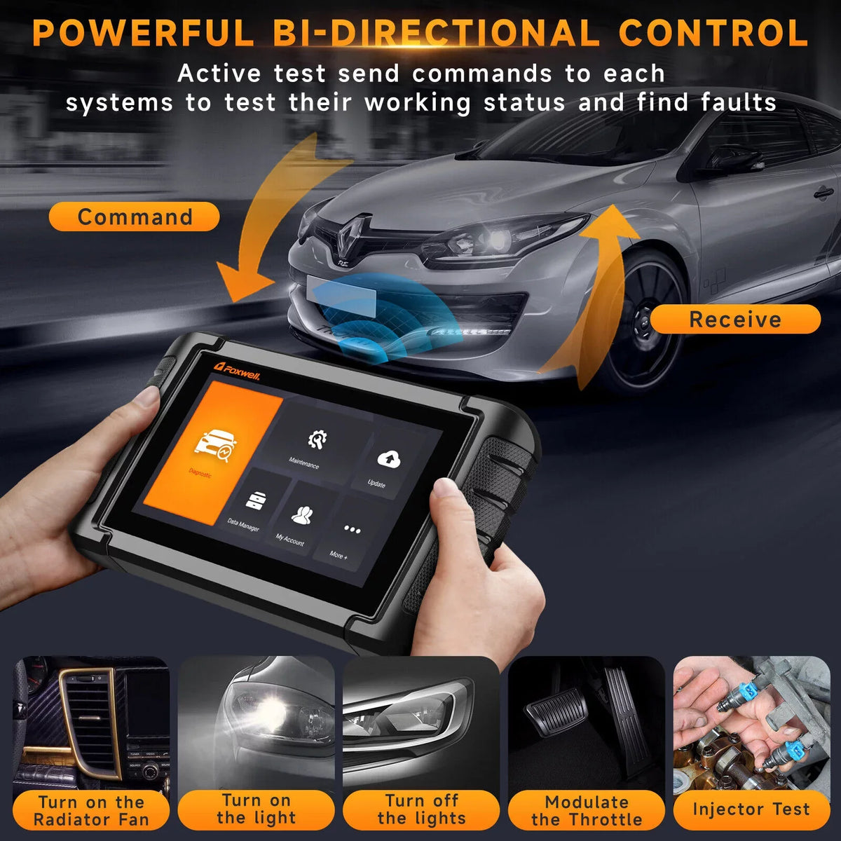 NT809 Bidirectional Tool BT OBD2 Auto System All IMMO Foxwell Diagnostic Scanner