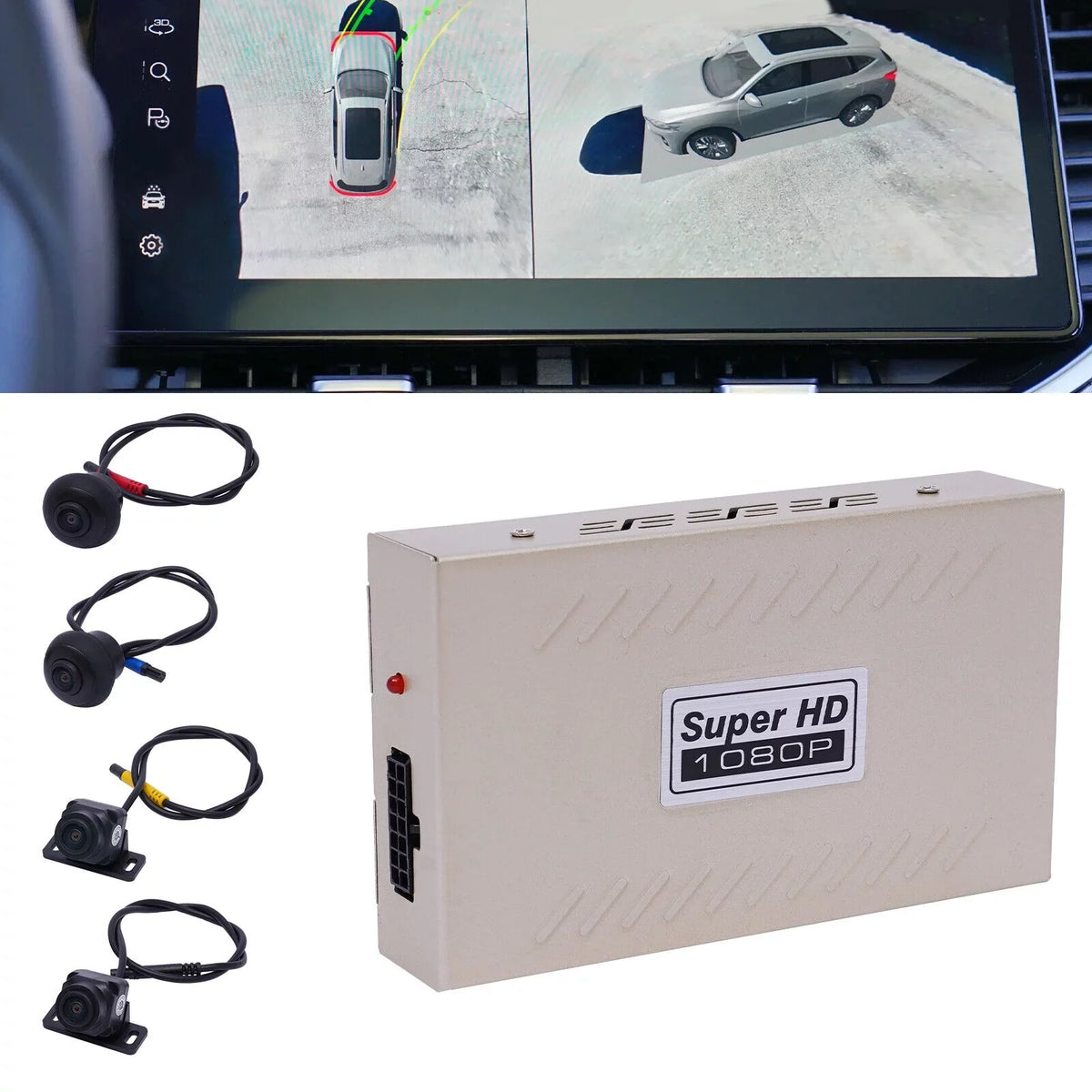 Camera Car Universal System Car OUKANING 4 Kit Panoramic 360° DVR View Rear 1080P Cameras Panoramic Recorder