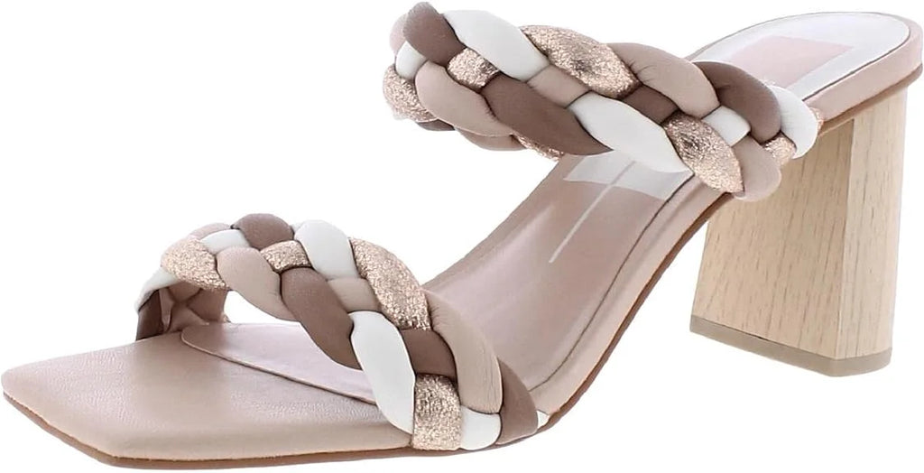 (Natural Vita Heeled Straps Natural Stella, On Braided 12) Dolce Slip Stella Multi Multi Paily Sandals