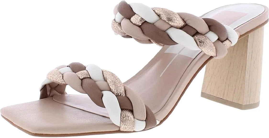 (Natural Vita Heeled Straps Natural Stella, On Braided 12) Dolce Slip Stella Multi Multi Paily Sandals