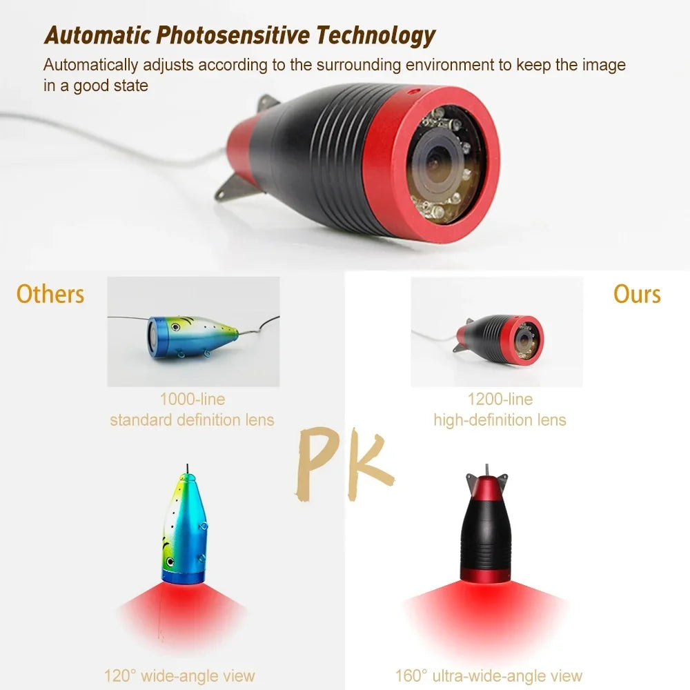 Ease Sea and Camera Fish Depths Fishing Underwater Lake, of Erchang Boat, Finder Inch Portable Screen, with - Explore Kayak, Fishing 7
