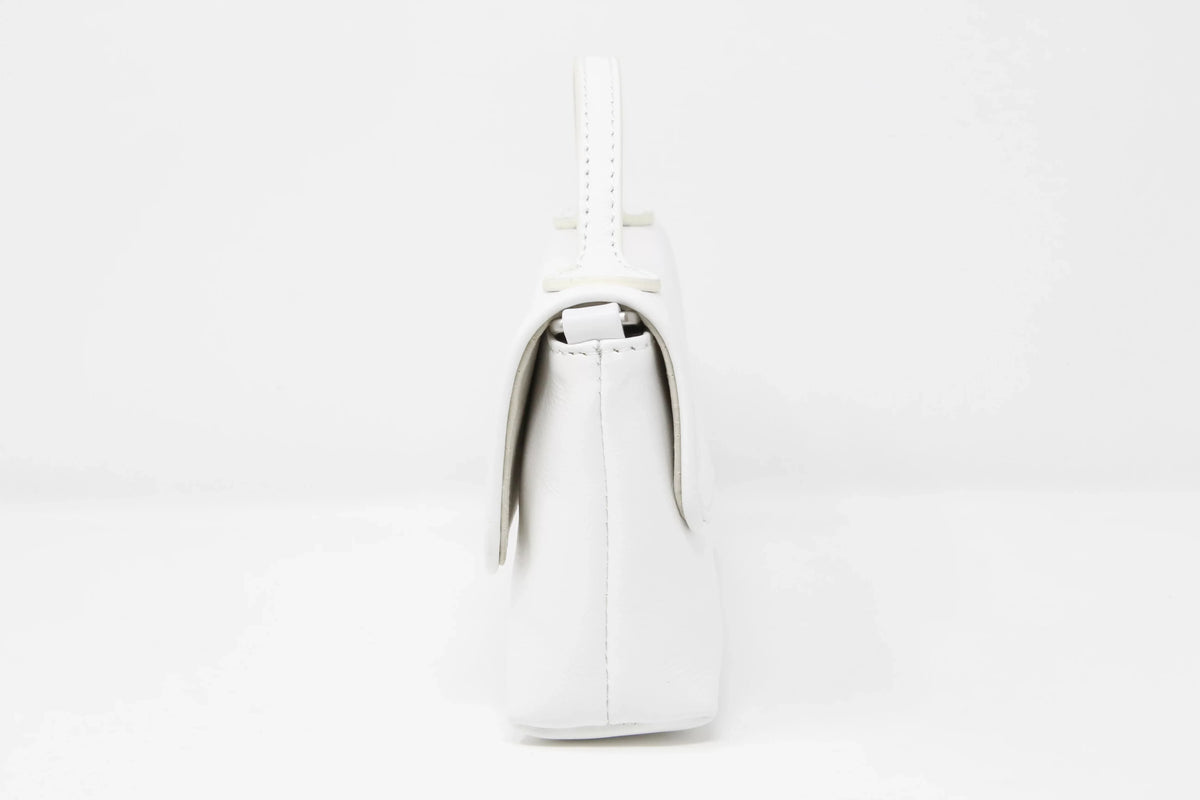 With /Clutch White Shoulder Strap Handbag DOMINIE Leather Removable Purse Audrey Unisex Crossbody