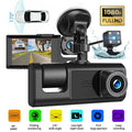 Camera Dash Dual Car G-Sensor Recorder Lens 1080P Cam Front/Rear/Inside Video