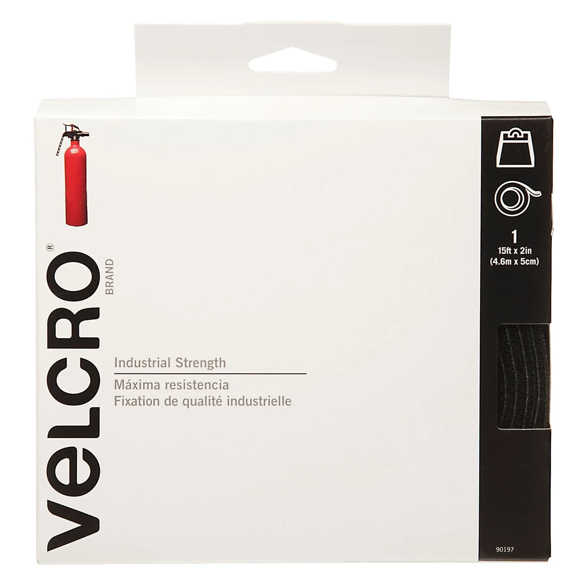 Strength VELCRO Black x 2 Industrial Feet Inches Roll, 15