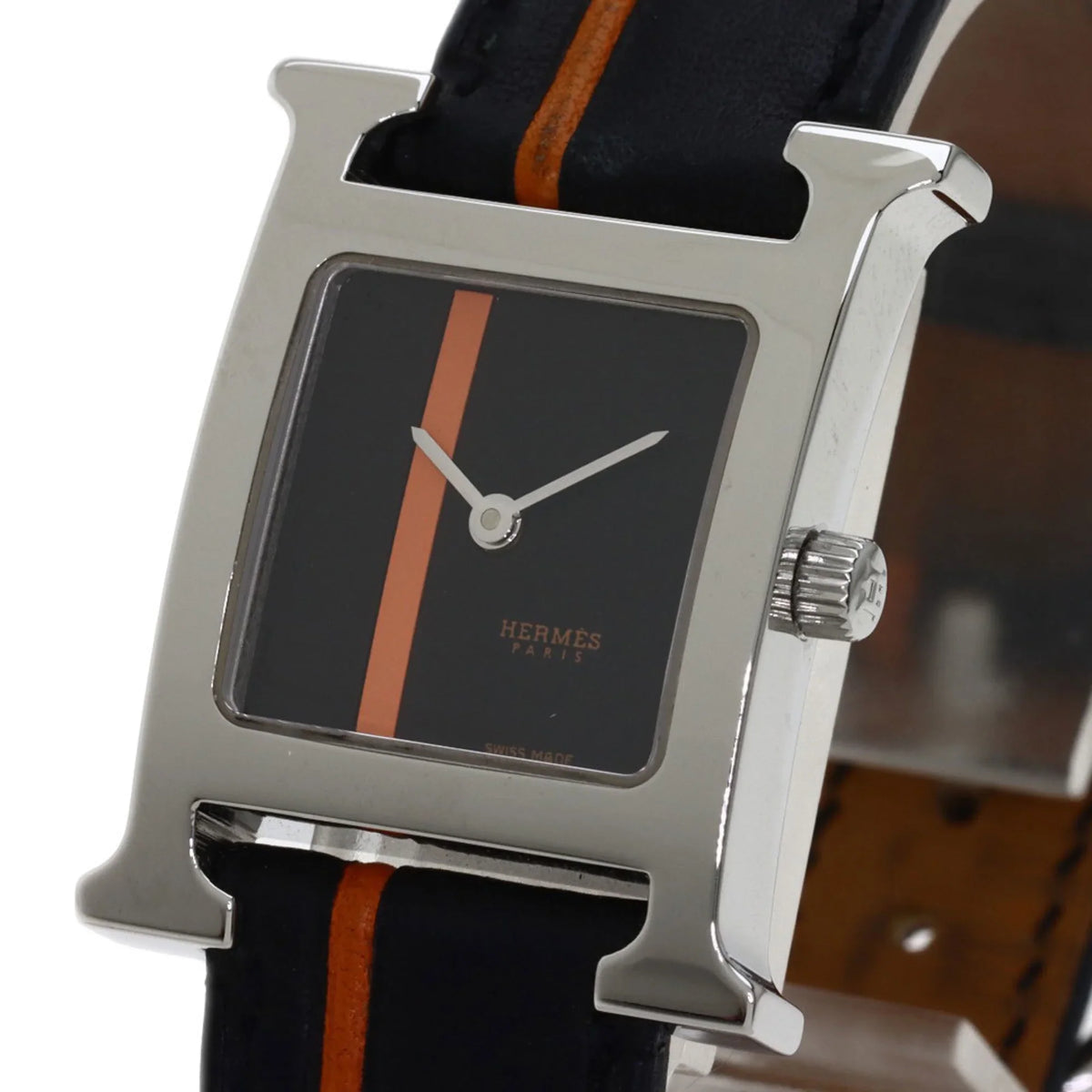 Steel/Leather Wristwatch HERMES Stainless Watch Women's H HH1.210 Hermes (Good) Pre-Owned