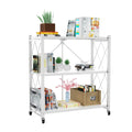 Shelving Heavy Modern Tier Style 3/4 QRInnovations Rack Storage Duty Metal White