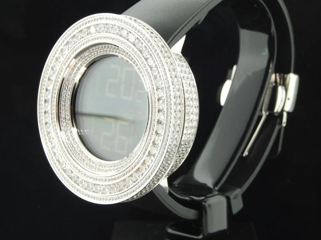 Custom Watch Com ct Rodeo 15 Mens KC White Joe JoJino Simulated Techno Diamond