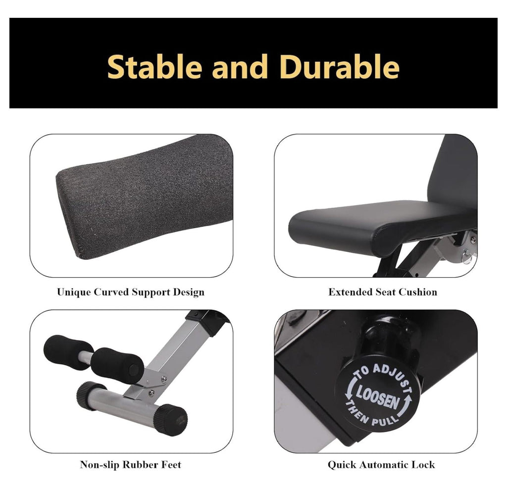 Strength Bench Full Workout Home Decline Bench Gym Press Foldable Bench Adjustable for Training for Weight Incline Body,