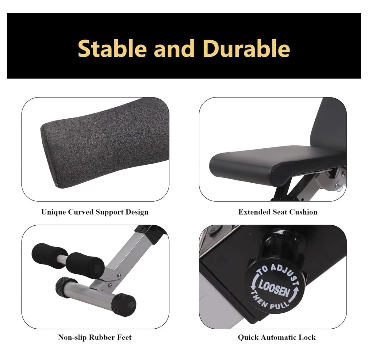Strength Bench Full Workout Home Decline Bench Gym Press Foldable Bench Adjustable for Training for Weight Incline Body,