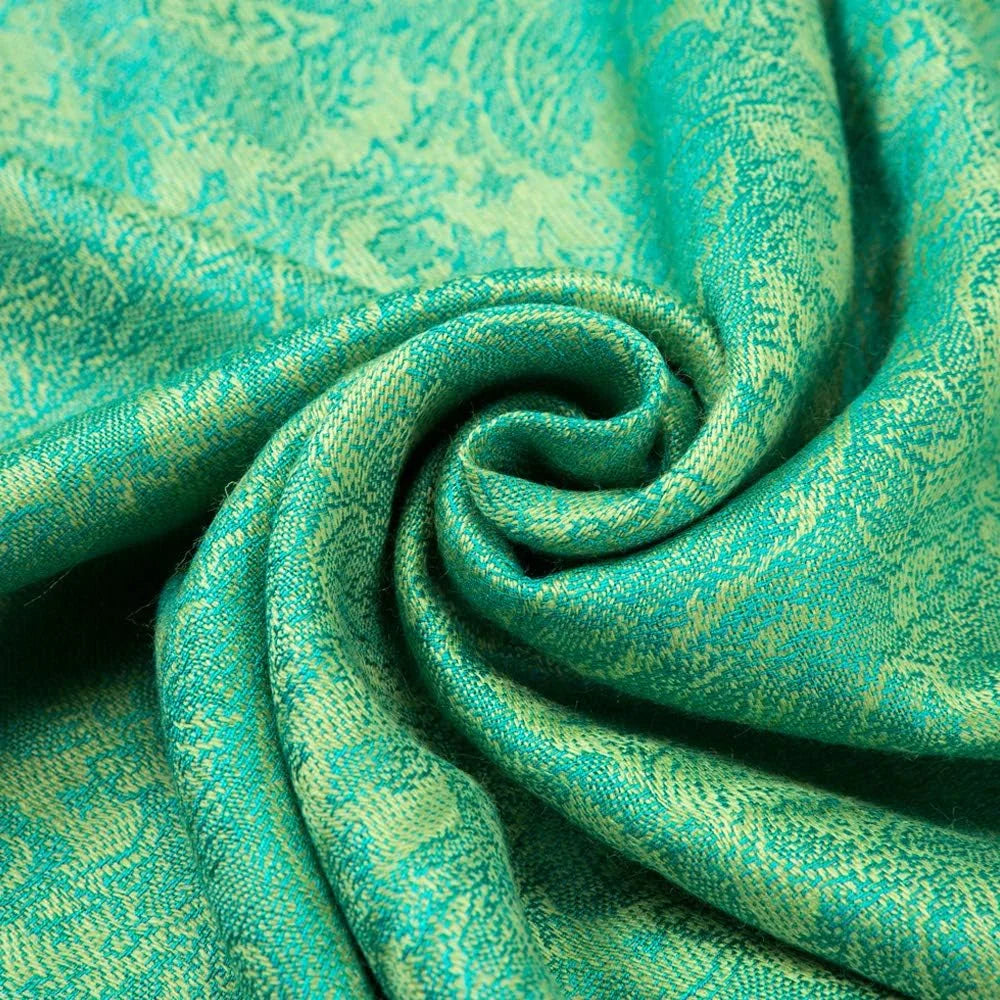 Pashmina Stole Paisley Jacquard Two Wrap Cashmere Becolored Silk Scarf Reversible Tones Shawl
