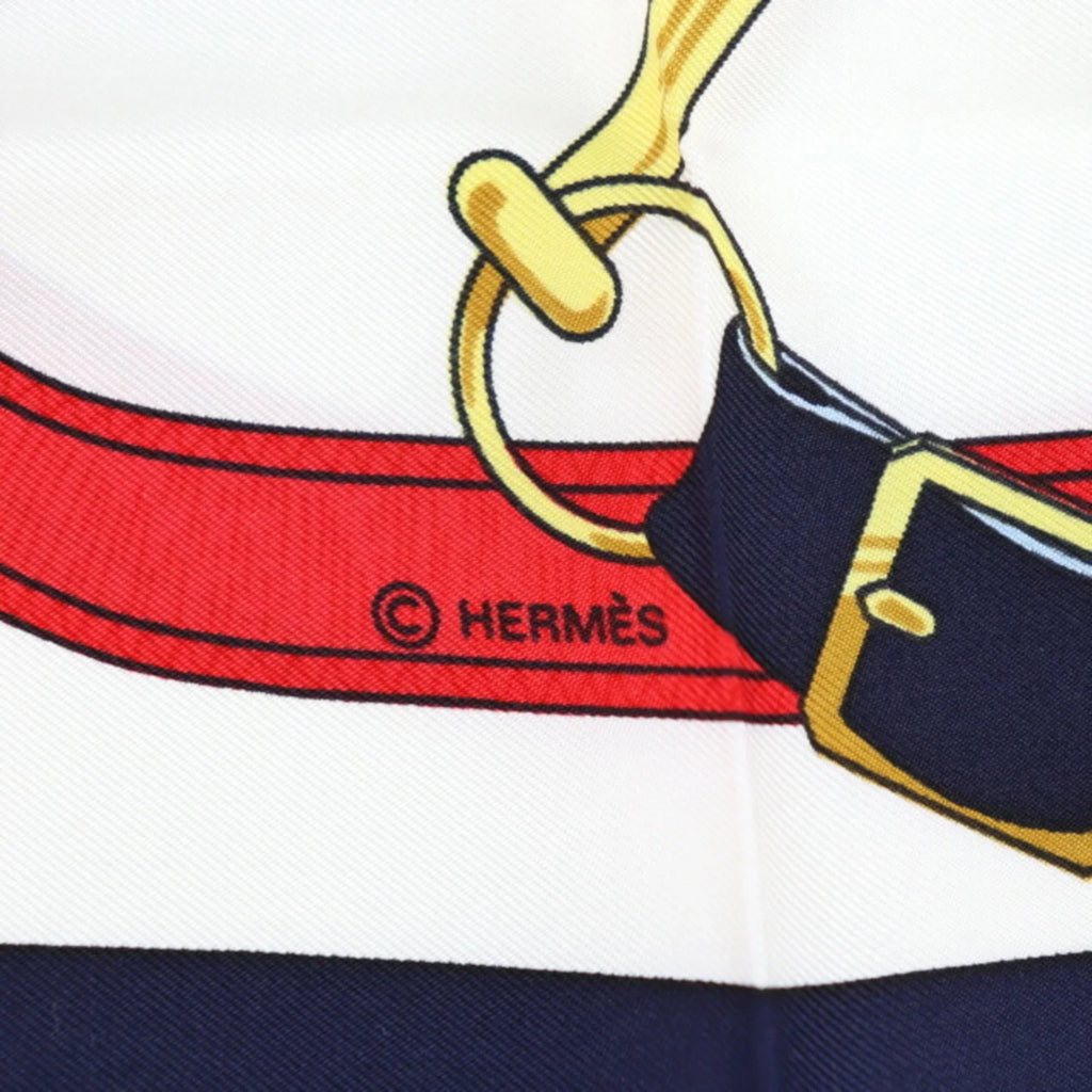 Spurs d’or (Like Carre90 Scarf Blue Eperon Pre-Owned Multicolor Silk Golden New) HERMES