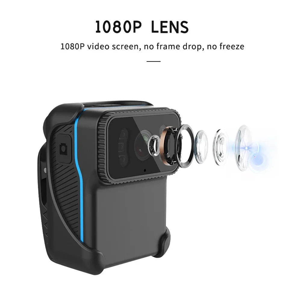 Built-in Microphone, Battery, Vision, Video Camera, Angle Night Waterproof, Clip 1080P Camera, Andoer WiFi Wide Recording, Video Action Loop Backside Lens,