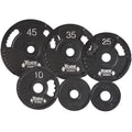 Dual 7422 Olympic Iron Cast - Line Thin 10 York Grip Plate, Black Barbell G2 lbs