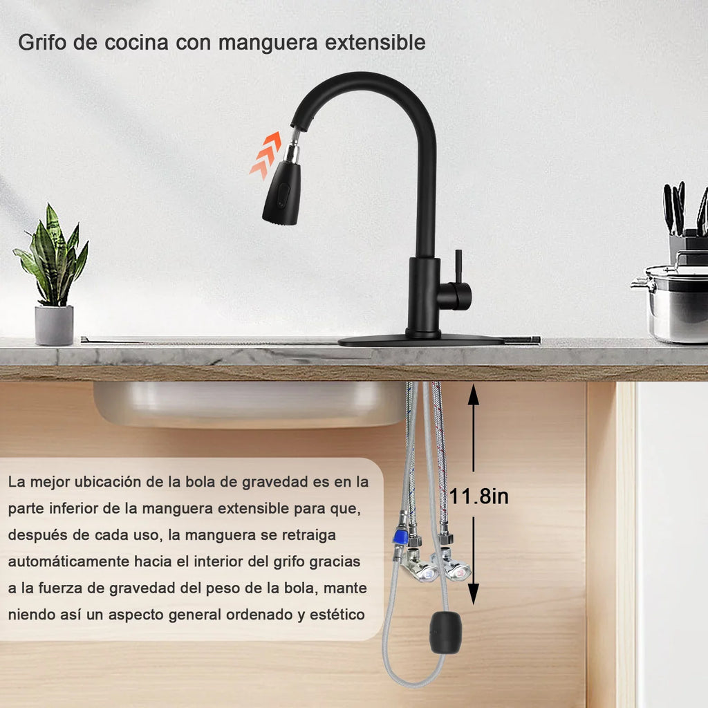 Deck Kitchen Kitchen RV, Commercial Modern Plate, Kitchen, Bar, with Silver High Kitchen with Arc Pull Single Sprayer, Faucets Stainless Down Steel Faucet Faucet for Handle Sink