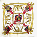 GRAND Hermes Ladies 90 (Good) Off-White/Multicolor Scarf Carre UNIFORME HERMES Pre-Owned Silk