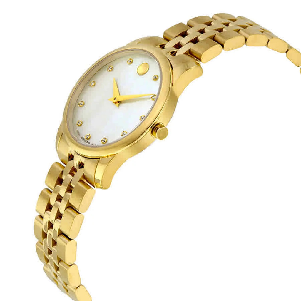 Movado 0606998 Ladies Pearl Diamond Mother of Dial Museum Watch Classic