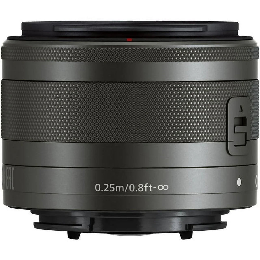 Bundle - 15-45mm Canon EF-M f/3.5-6.3 Lens BuzzPhoto IS (Graphite) STM Basic