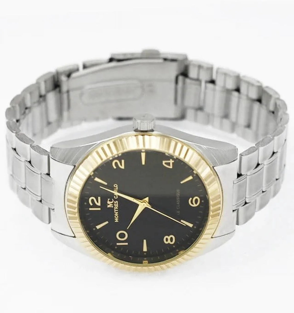 Men's Luxury (Two-Tone/Black) Watch Fashion 43mm Analog Wrist Quartz Carlo Sport Dress Montres