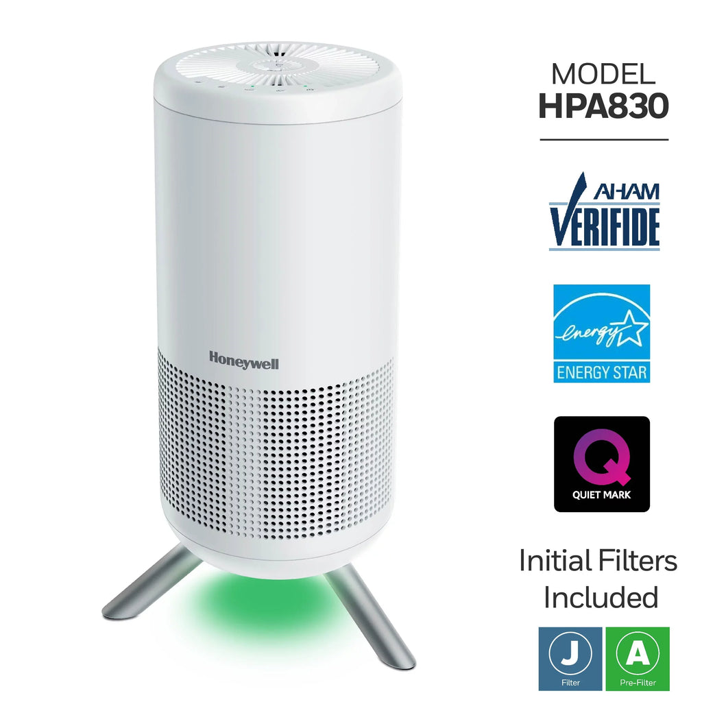 Designer Series ft, White, Air Honeywell Purifier HEPA HPA830W 190 Tower, sq