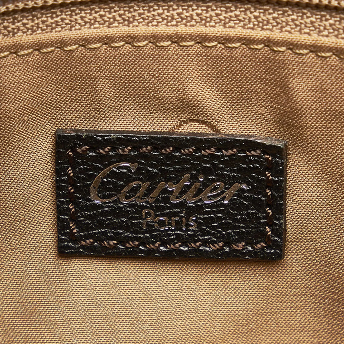 leather Pre-Owned handbag bag CARTIER shoulder (Fair) brown Cartier ladies