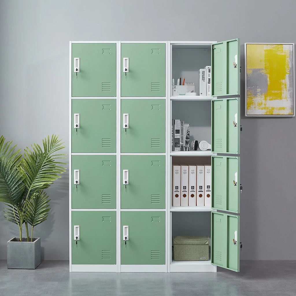 Box, Storage Ouyessir Office School, Lock 71 Lockers Green Locker Cabinet Gym, Metal 4-tier Employee High inches for Home, -