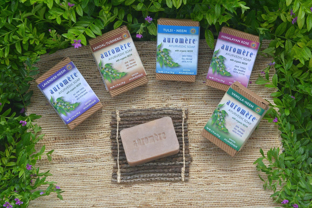 Natural, Free, Vegan, Auromere Bar Friendly, Handmade, Cruelty Pack. - 4 Tulsi Oz), Neem Gmo Eco (2.75 Non Soap, Ayurvedic