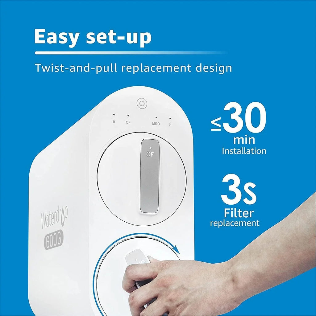 Waterdrop Osmosis System, 2-year Reduce WD-G2P600-RO WD-G2P600-W PFAS Replacement for Filter, Lifetime, Reverse