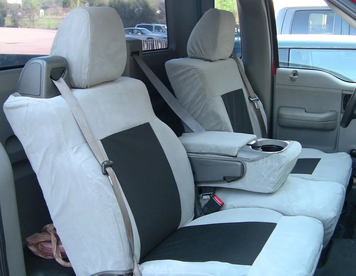 Split Front Center Opening Console F150 2004-2008 in Headrests, Seat 40/20/40 XLT with Super Cab Twill Gray Adjustable Ford F369