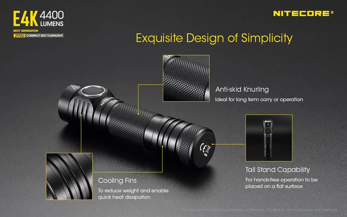 Combo: Magnetic Eco-Sensa generation USB and Charger +A1 Flashlight and NL2150HPR Cord Batteries w/NL2150HPi NITECORE 4400Lm - E4K Next
