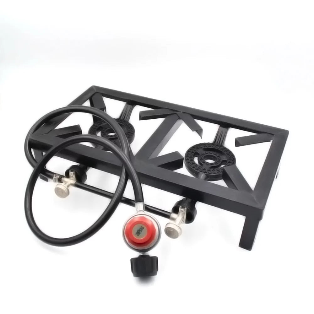 Gas Propane Size Stove Patio Double Cast for Camping BBQ Standard Lixada Iron Cooking