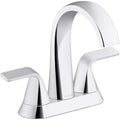 Chrome Polished Bathroom in Faucet Cursiva 4 KOHLER 2-Handle Centerset in.