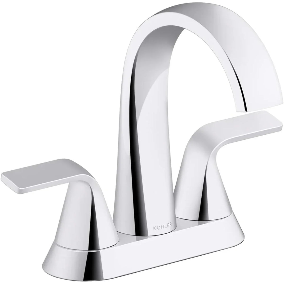 Chrome Polished Bathroom in Faucet Cursiva 4 KOHLER 2-Handle Centerset in.