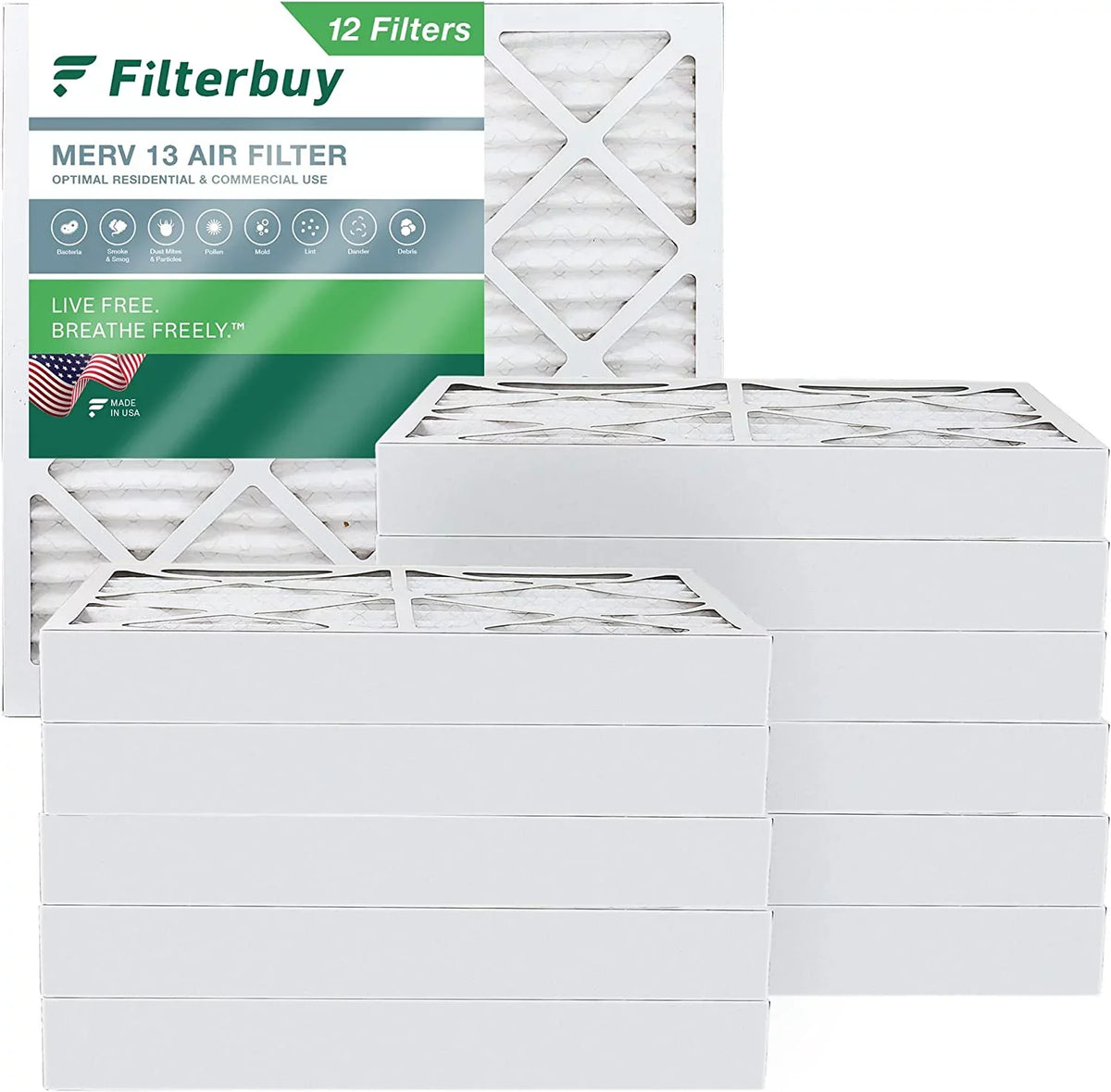 MERV Air 25x25x4 Pleated 13 AC (12-Pack) Filters HVAC Filterbuy Furnace