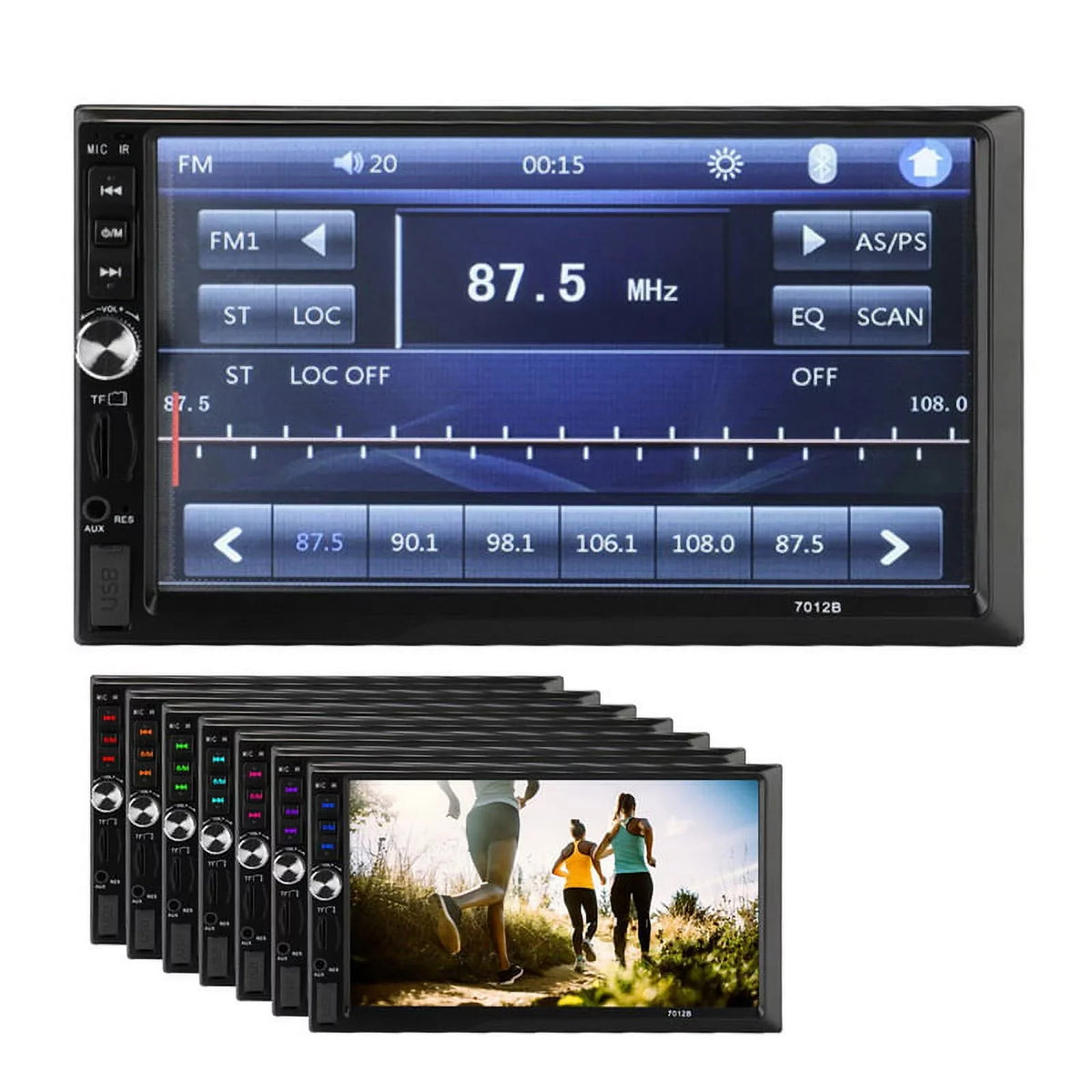 Polarlander with Screen link Din Car FM Player mirror Car AUX function MP5/4/3 4LED with SD HD Touch Double Audio USB Bluetooth backup 7-inch Multimedia camera radio Stereo Car