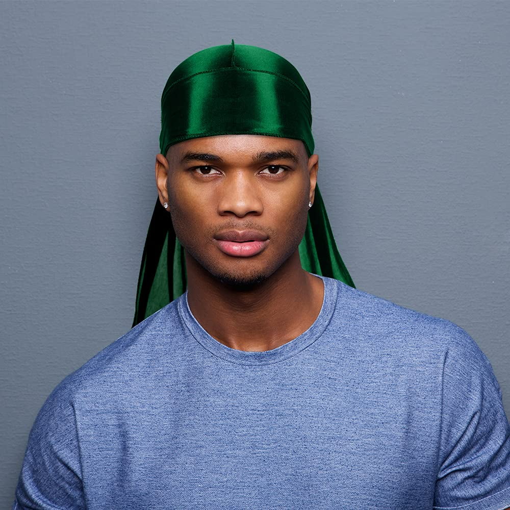 for Silky Headwraps Long Pcs Men 360 Cap Durag 4 Perfect and ASKNOTO Wave 4 Silk Pcs Tail Waves with