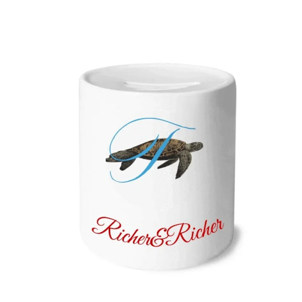 Turtles and Rich Rich Letters Ocean Roam Saving Bank Coin Box