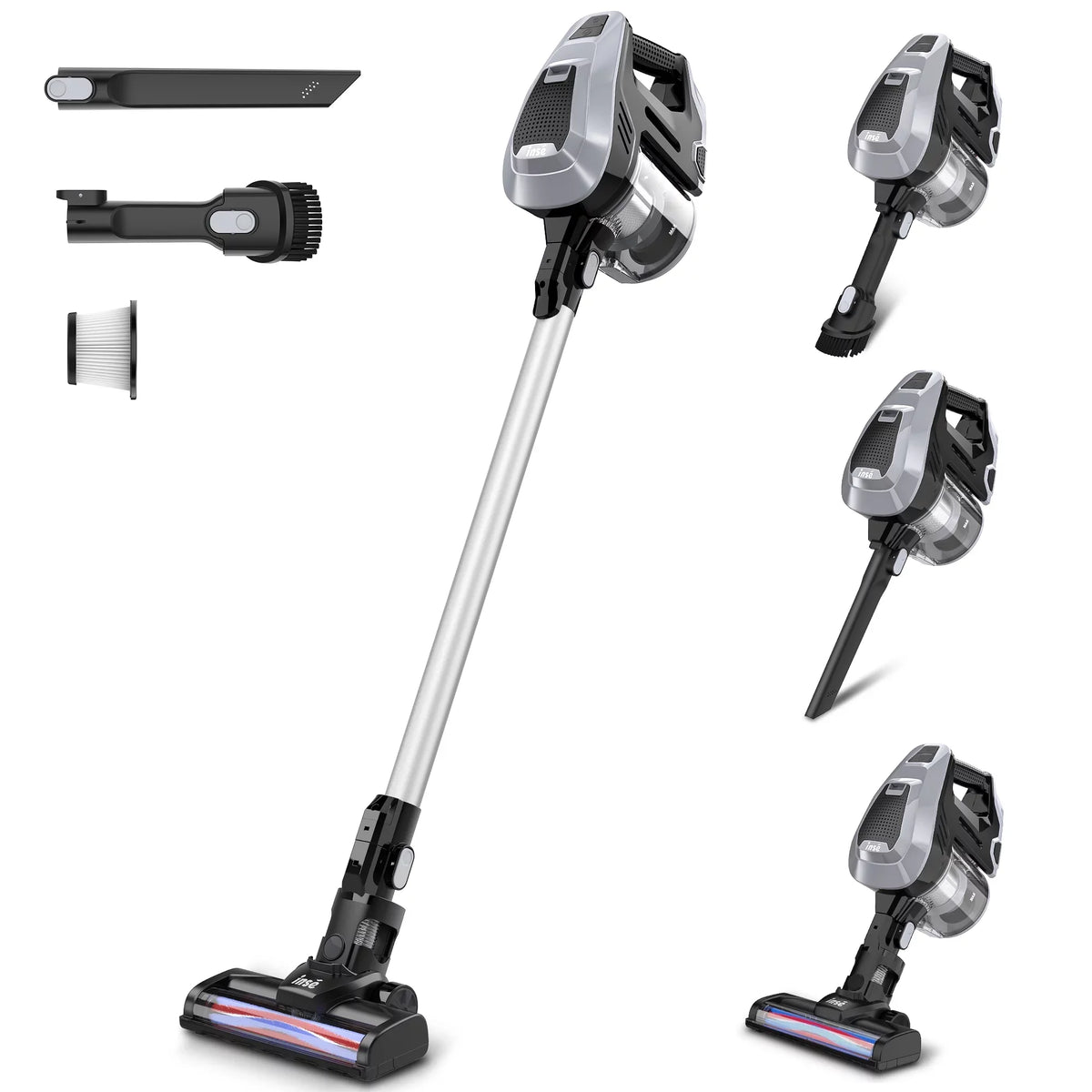 Suction INSE Vacuum Cleaner, Pet 1 Vacuum 15Kpa Runtime, Powerful Handheld 180W Stick for Hair 3 Cleaner, in Carpet Thin 40min Cleaner Floor Hard to Up Cordless Vacuum